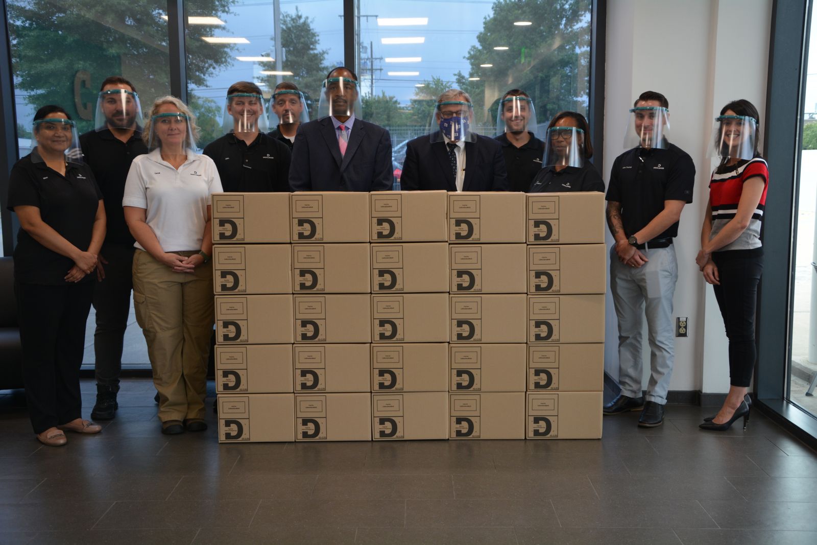 Representatives from the Duncan plant presented face shields at both schools Thursday. (Photo/Provided)