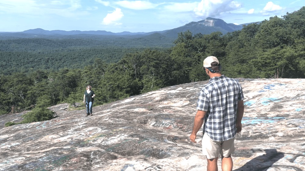 Even from a distance one of the most visible features of Bald Rock is the graffiti, but the DRN and Clemson landscape architects want to change that. (Photo/Provided)