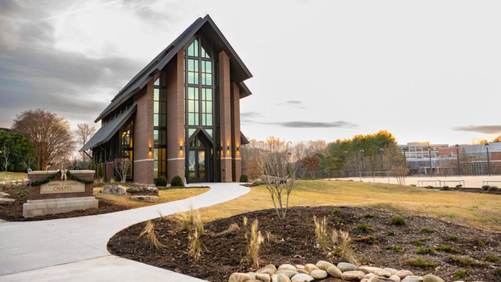 The Samuel J. Cadden Chapel was formally dedicated in December 2021 and opened the following spring. (Photo/Clemson University)