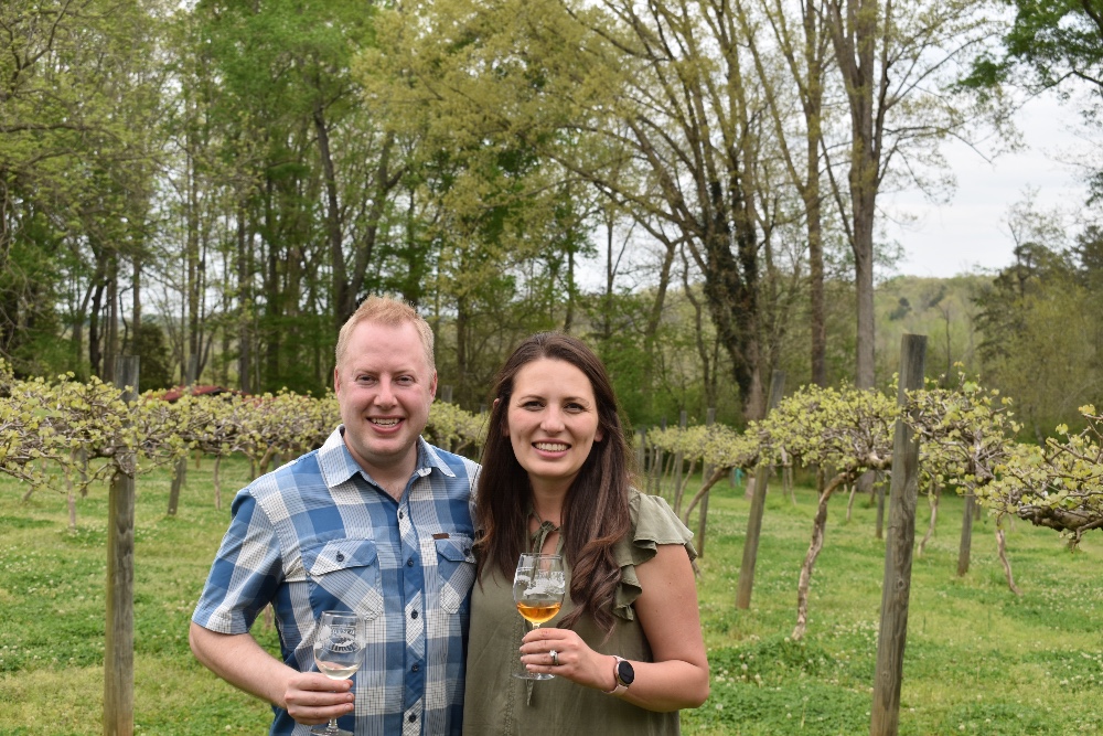 Deb and Josh Jones celebrate the April groundbreaking of their two-story tasting room and operations hub. (Photo/Molly Hulsey)
