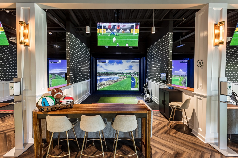 Fairway Social will occupy 9,100 square feet at Greenville County Square with a full-service chef-driven restaurant and bar, golf simulators, putting course, arcade games and more. (Photo/RocaPoint Partners)