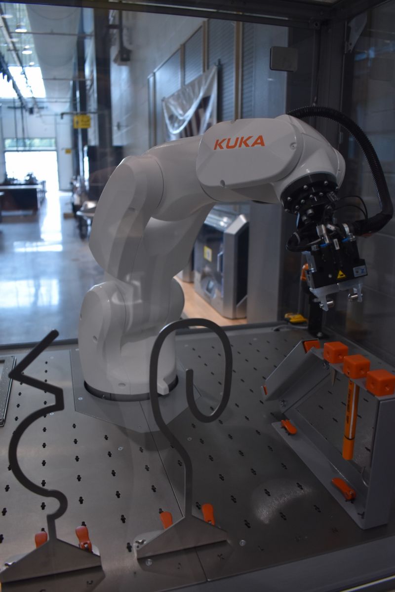 Students will learn how to program a Kuka robotic arm similar to the one used at BMW's Plant Spartanburg. (Photo/Molly Hulsey)