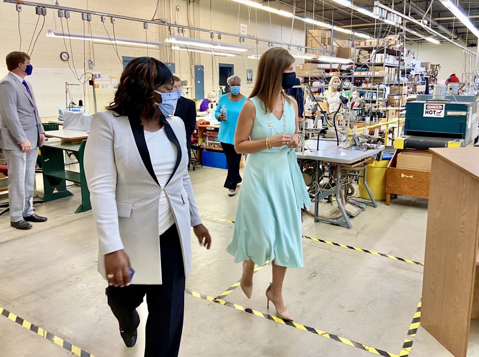 Lt. Gov. Pamela Evette tours Jostens with Nickey Reddix, manager of operations. (Photo/Provided)