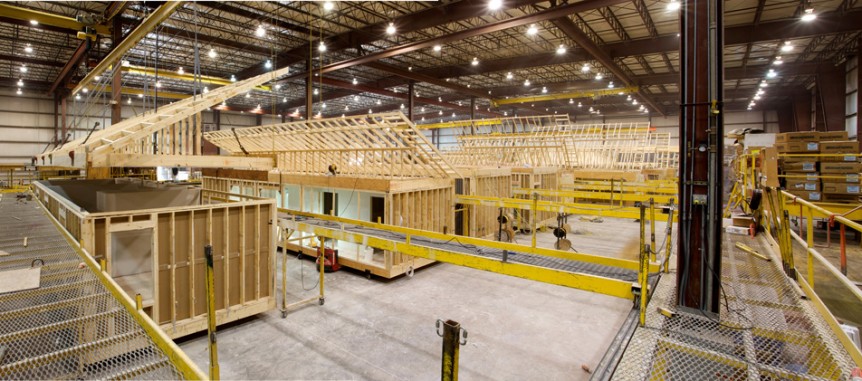 Modular home components being constructed in a Signature Building Systems plant in Moosic, Pa. (Photo/Provided)