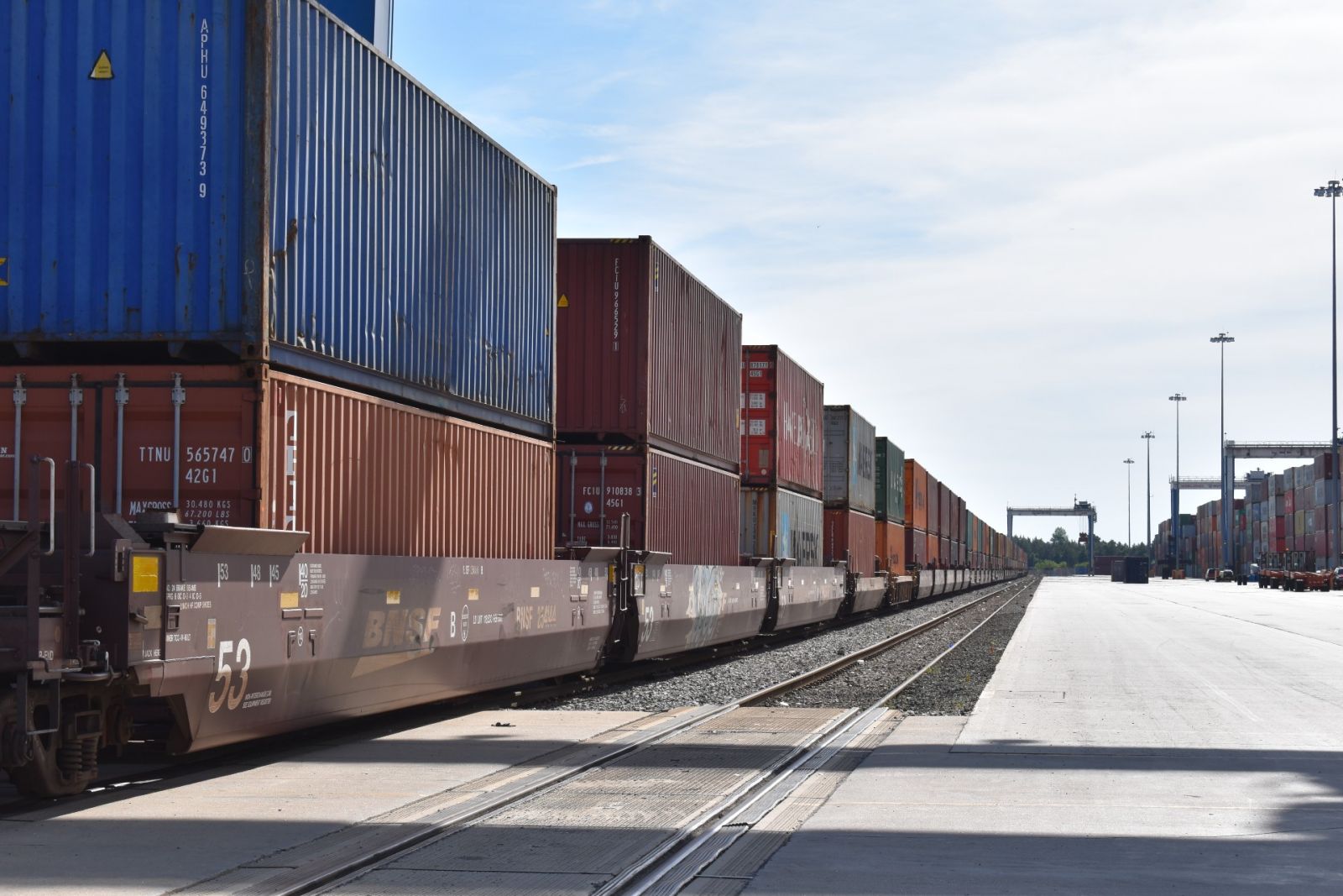 The rail extension will allow the Greer port to deboard containers from three trains at a time. (Photo/Molly Hulsey)