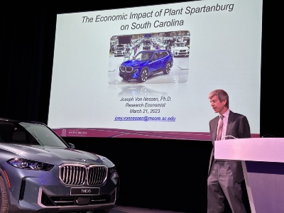 Research economist Joey Von Nessen led the most recent study on the economic impact of BMW Manufacturing. (Photo/Krys Merryman)
