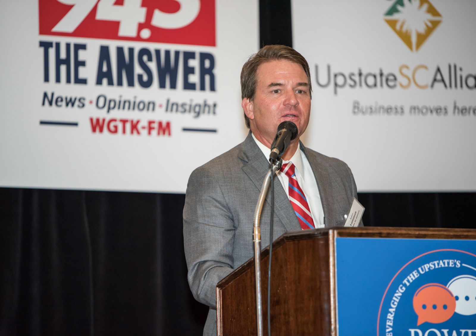 John Lummus, president and CEO of the Upstate SC Alliance, talked about the changing economy during a GSA Business Report power event. (Photo/Kathy Allen)