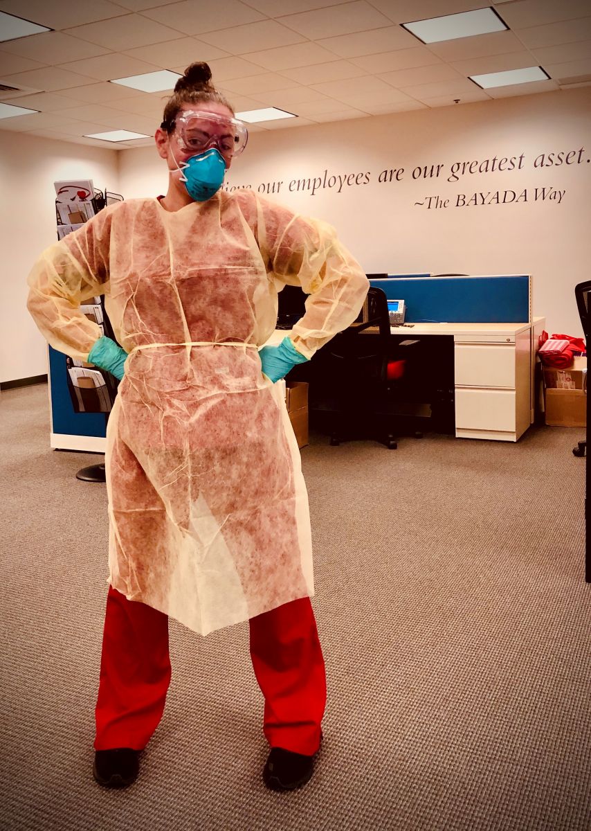 A caregiver with Bayada Home Health Provider sports personal protective equipment the company was able to source via the Emergency Supply Collaborative. (Photo/Provided)