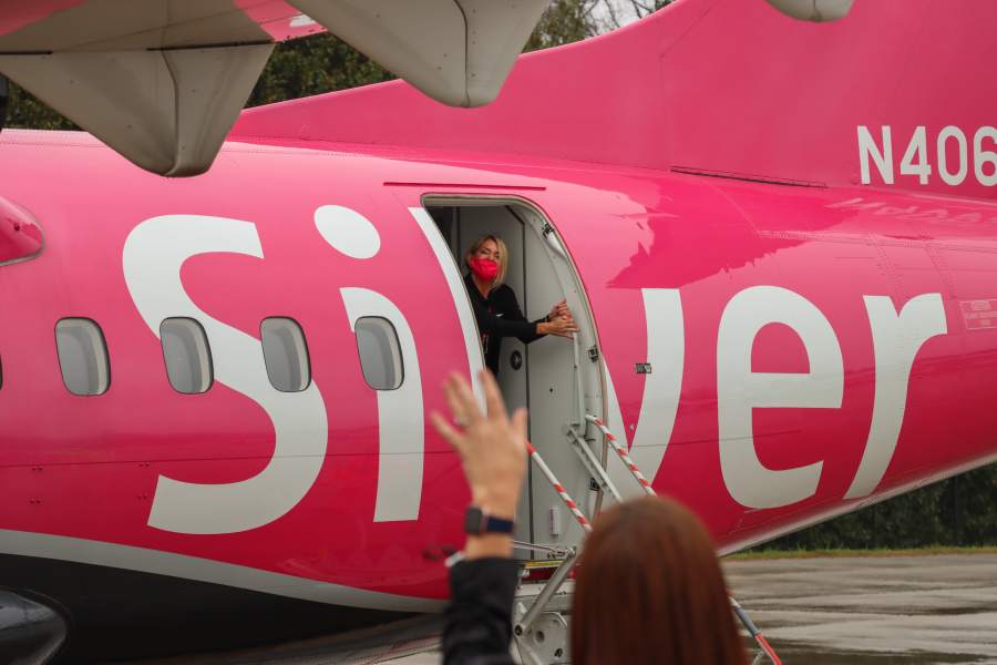 Silver Airways representatives flew into GSP for the inauguration ceremony Thursday. (Photo/Provided)