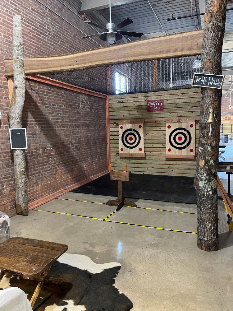 The more than 7,000-square-foot Stumpy's features 22 axe-throwing targets and axe throwing-related competitions and challenges. (Photo/Provided)