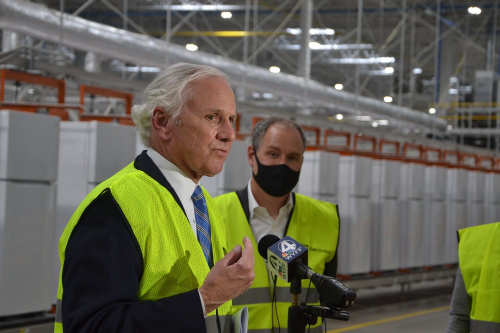 Gov. Henry McMaster tours the Anderson Electrolux factory with Nolan Pike, head of Electrolux North America. (Photo/Ross Norton)