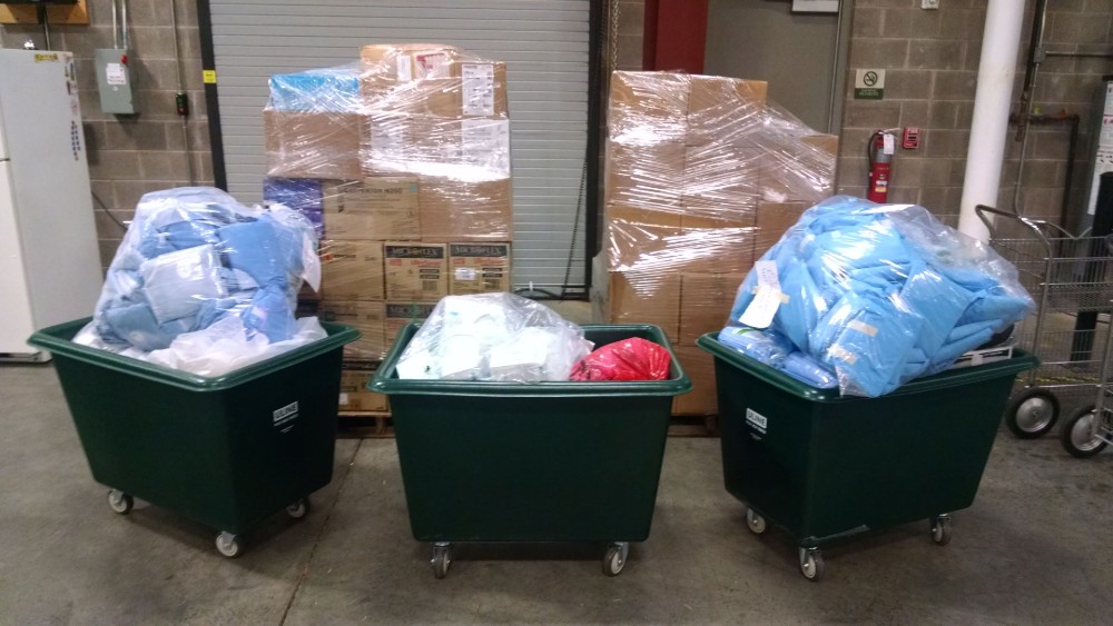 Bags of PPE transferred from Greenville Tech to Prisma Health. (Photo/Provided)