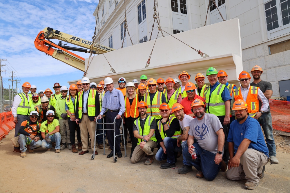 Founder William Lowndes joined a small part of the company's workforce to witness the final phases of the Spartanburg County Courthouse construction. (Photo/Provided)