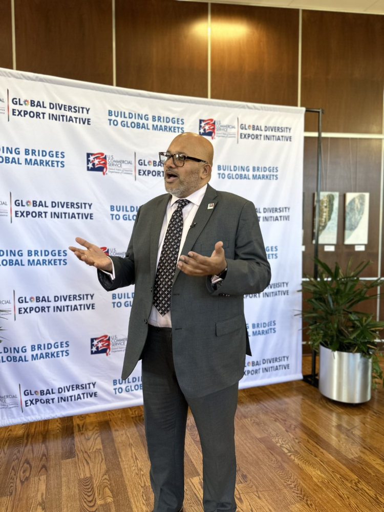 Arun Venkataraman, assistant secretary of commerce for global markets and director general of the U.S. and foreign commercial service, made the visit to Greer on Tuesday to lead the Building Bridges to Global Markets export promotion event. (Photo/Krys Merryman)