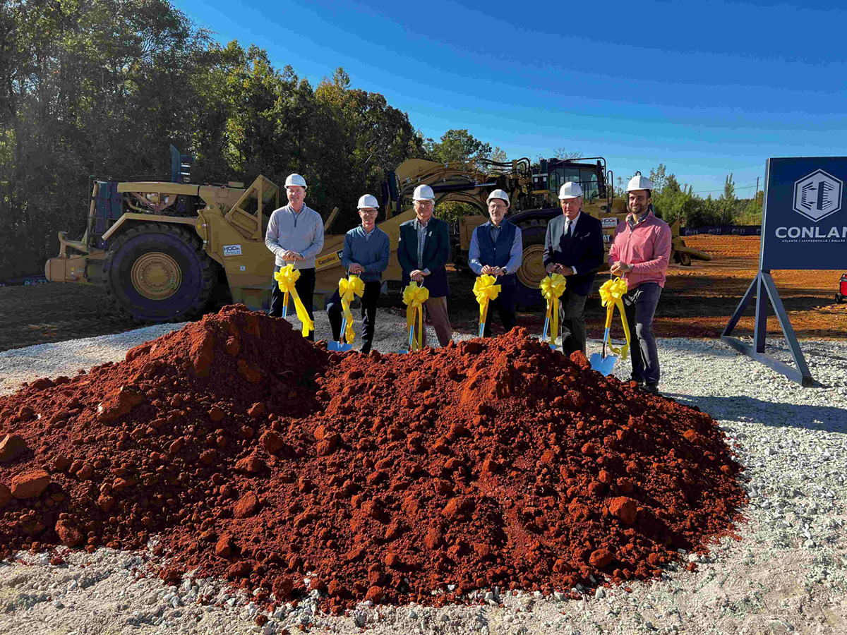 Elected officials joined developer Glenstar Logistics and project partners in a ceremonial groundbreaking for Phase 1 of Cherokee Commerce Center 85. From left: Kevin Mulhall, chief investment officer, Creek Lane Capital; Michael Klein, principal, Glenstar Logistics; Garrett Scott, managing director, Colliers; Brian Netzky, principal, Glenstar Logistics; South Carolina Sen. Harvey Peeler; and Matt Klein, director, CrossHarbor Capital Partners. (Photo/Provided)