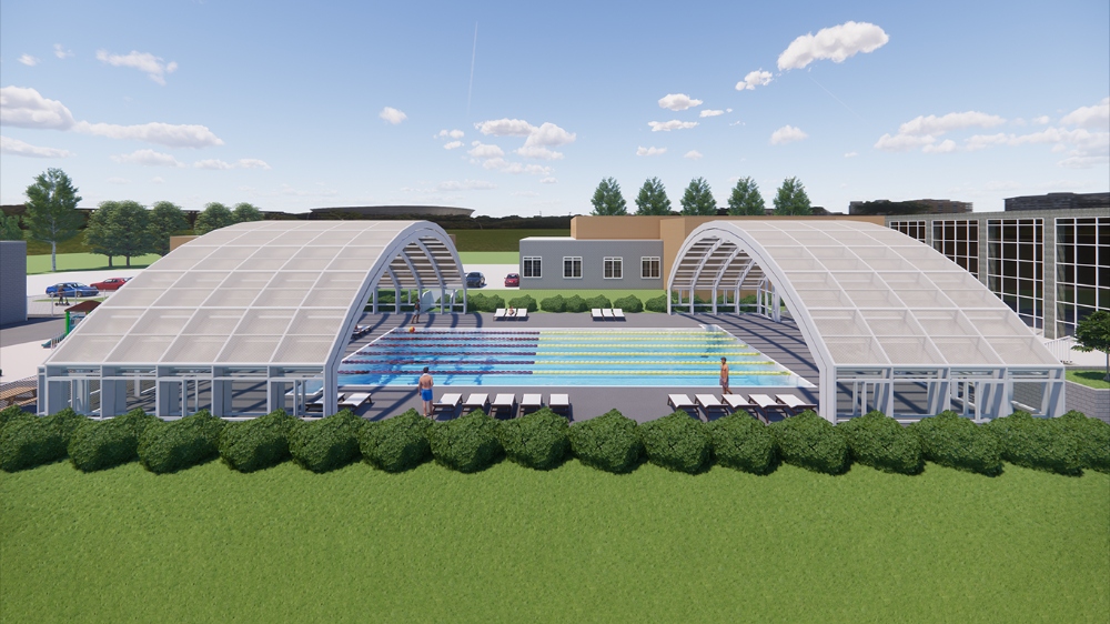 Plans call for a retractable roof over the outdoor pool. (Rendering/Provided)