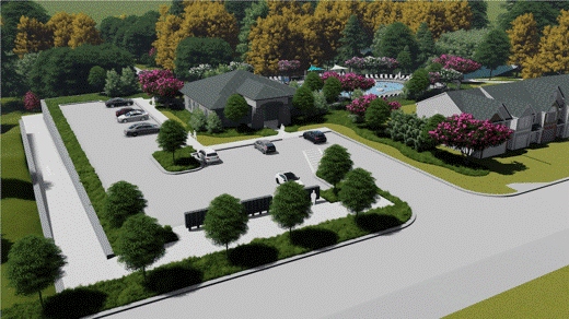 Amenities include a pool, dog parks, playgrounds, community parks, more than four acres of open wooded and recreation spaces that are connected to a trail system. (Rendering/Provided)