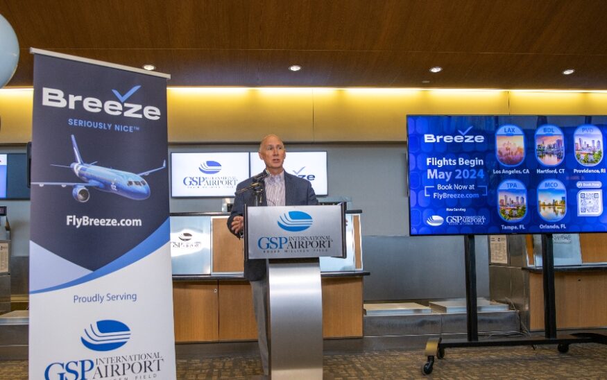 Breeze Airways will begin new service at Greenville-Spartanburg International Airport. (Photo/Greenville-Spartanburg International Airport District)