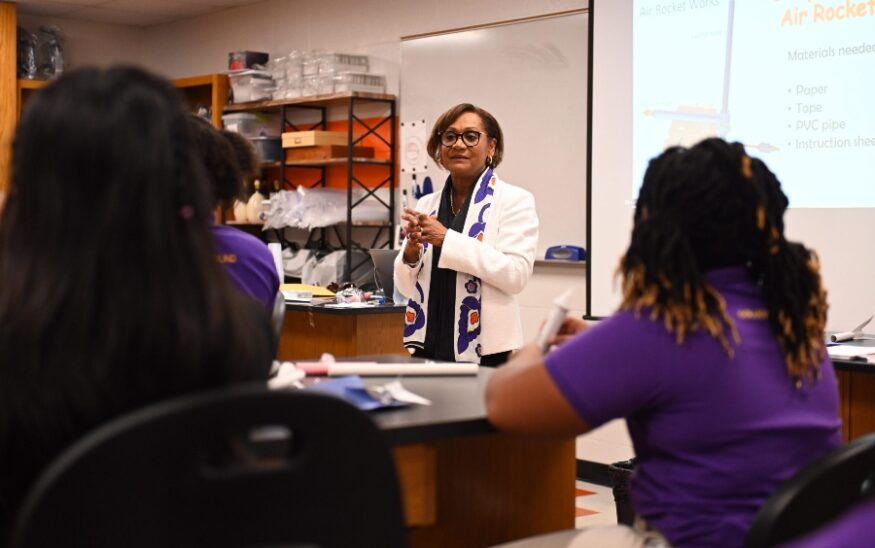 Clemson alumna and Johnson Space Center director Vanessa Wyche visited Clemson’s campus Monday to sign an agreement between the University and NASA. (Photo/Clemson University)
