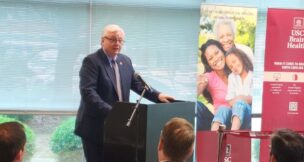 University of South Carolina President Michael Amiridis recently unveiled the statewide expansion of the USC Brain Health Network. (Photo/Elizabeth Renedo)